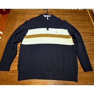 Men's Y2K Nautica Sweater XXL Navy Off-white Streetwear, Long Sleeve